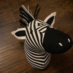 Striped Zebra Head Wall Decor